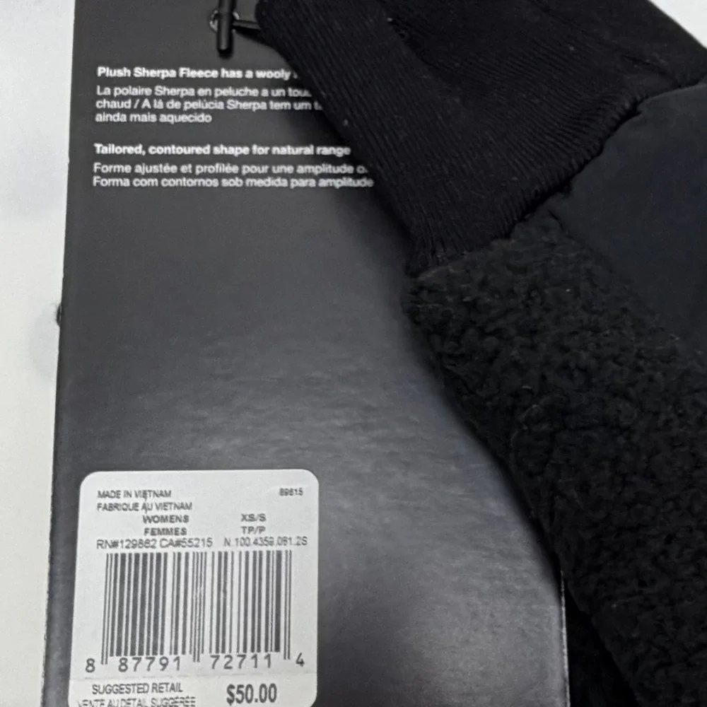 Nike Sherpa Fleece Winter Warm Mittens Women's Size XS/S Black